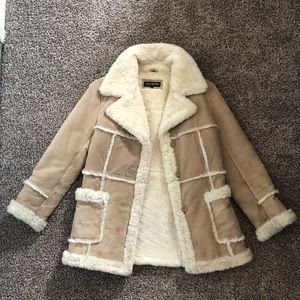 Steve Madden Long Island City Suede Tan Jacket. Size L (Junior large)